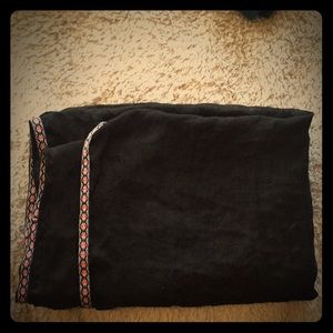 Black Infinity Scarf with Aztec Trim